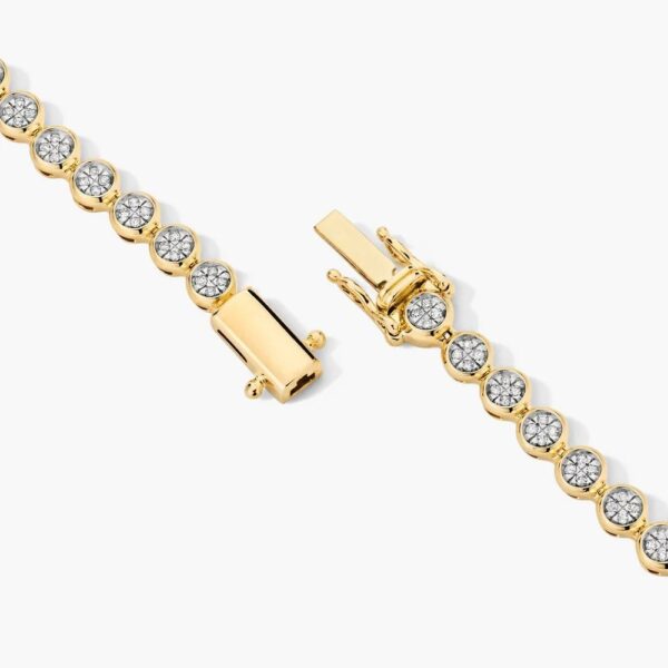 14K Gold Plated Tennis Waterproof Gold Bracelet Women Bezel Set CZ Diamond Link Chain Adjustable Luxury Jewelry Gift