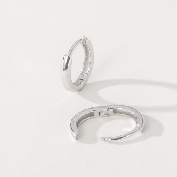 Wholesale Bohemian 925 Sterling Silver Ear Earring for Women Smooth Small Circle Gold Plating Trendy Zircon Trendy Jewelry Hoop