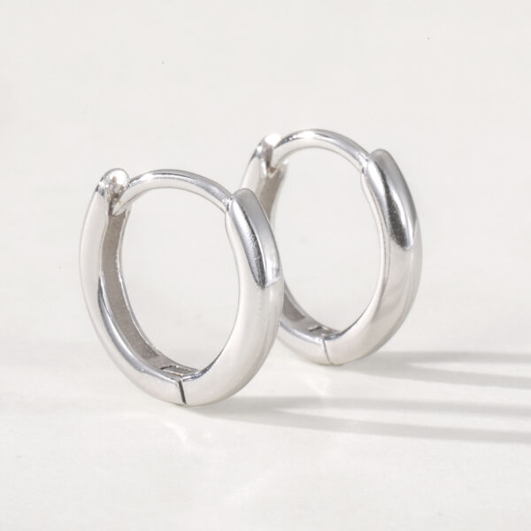 Wholesale Bohemian 925 Sterling Silver Ear Earring for Women Smooth Small Circle Gold Plating Trendy Zircon Trendy Jewelry Hoop