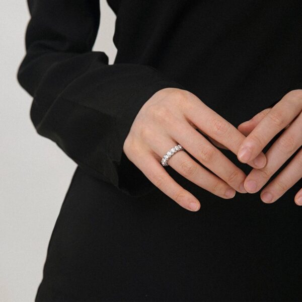 Wholesale Luxury 925 Stainless Sterling Silver Tennis Rings High Quality Engagement Wedding Rings Classic Unisex Gifts Parties