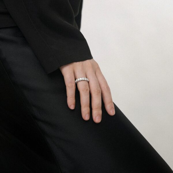 Wholesale Luxury 925 Stainless Sterling Silver Tennis Rings High Quality Engagement Wedding Rings Classic Unisex Gifts Parties