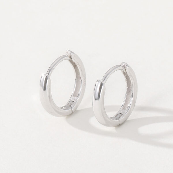 Wholesale Bohemian 925 Sterling Silver Ear Earring for Women Smooth Small Circle Gold Plating Trendy Zircon Trendy Jewelry Hoop