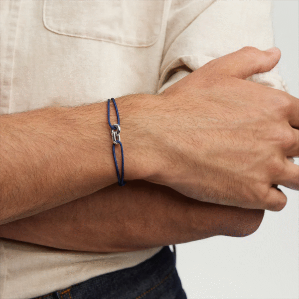 Wholesale Minimalist Cuban Brass Sailing Rope Bracelet Sleek Metal Clasp Geometric Shape for Men