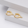 i3 Gold Plated Gold Hoop Earrings Women's Jewelry Geometric Pattern Trendy Cubic Zirconia Chunky Brass Earrings