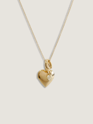 j1 Elegant Minimalist Heart-Shape Silver Necklace with Sparkling Gemstone Gold Plated Manufactured Jewelry