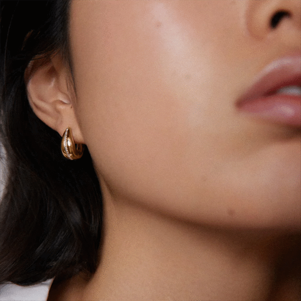 k6 High Quality Custom Brass Hoop Earring for Women Claw Shape 5A Cubic Zircon Geometric Gold Planted for Parties Christian