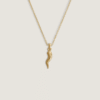 Stylish Gold Plated Chili Shaped Pendant 925 Sterling Silver Necklace Trendy Jewelry for Women