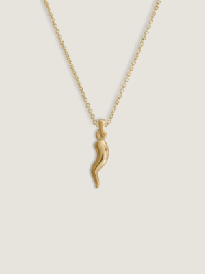 Stylish Gold Plated Chili Shaped Pendant 925 Sterling Silver Necklace Trendy Jewelry for Women