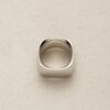 Jewelry Factory Customizable Geometric Square Rings Smooth Surface Titanium Steel Sterling Silver Hip Hop Style Wedding Gift