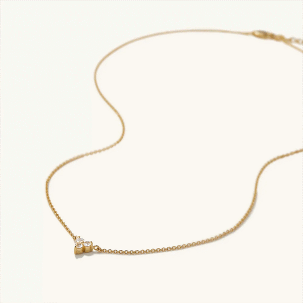 p2 Women's Unique Design 5A Shiny Zircon Pendant Necklace with Brass Link Chain for Gift