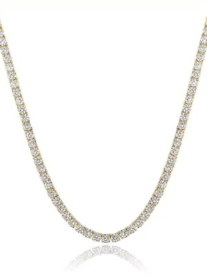 q3 High Quality Brass Cubic Zirconia Tennis Necklace for Women Christian Diamond Link Chain Jewelry Perfect Gift Idea