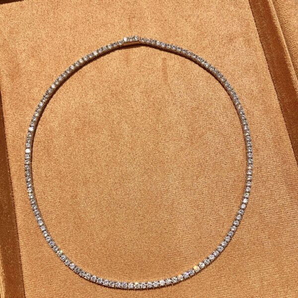 High Quality Brass Cubic Zirconia Tennis Necklace for Women Christian Diamond Link Chain Jewelry Perfect Gift Idea