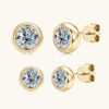 r1 Hot-Selling Moissanite Diamond Stud Hypoallergenic 925 Sterling Silver with 18K Gold Plating Earrings for Women