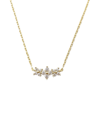 Trendy 925 Sterling Silver Clover Charm Necklace 14K Gold Plated Flower Clavicle Chain for Christian Weddings Engagements Zircon