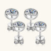 r2 Hot-Selling Moissanite Diamond Stud Hypoallergenic 925 Sterling Silver with 18K Gold Plating Earrings for Women