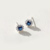 2025 New Style Brass Stud Earrings with Blue Crystal Cubic Zirconia Good Price Fine Jewelry Silver Plated for Gift