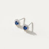 2025 New Style Brass Stud Earrings with Blue Crystal Cubic Zirconia Good Price Fine Jewelry Silver Plated for Gift