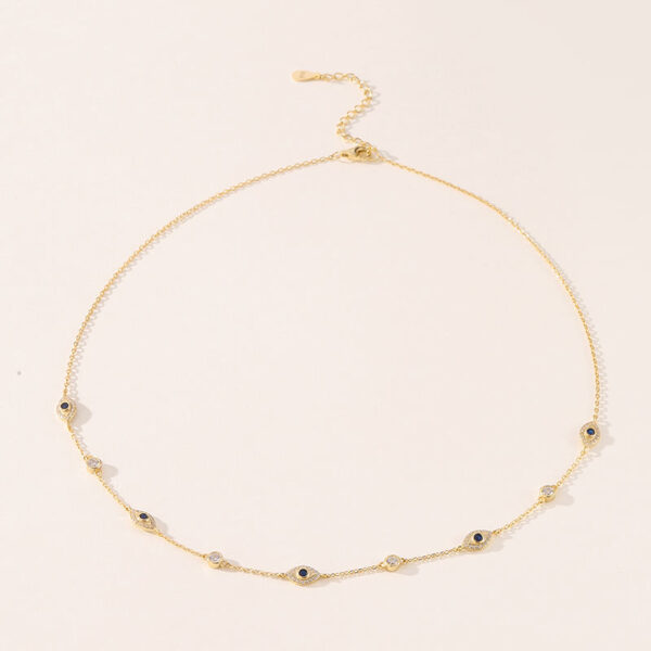 s5 Wholesale Mini Evilly Eye Charm Brass Gold Stacked Necklaces for Women Gold Planted Fashion Jewelry Daily Wear