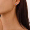 2025 New Style Brass Stud Earrings with Blue Crystal Cubic Zirconia Good Price Fine Jewelry Silver Plated for Gift