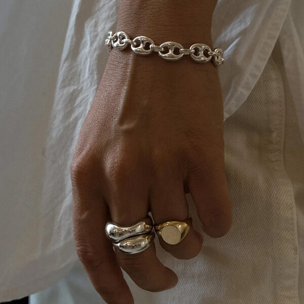 s5 Gold-Plated Cuban Link Bracelet with Zircon New Design 925 Sterling Silver Infinity Bracelet for Gift