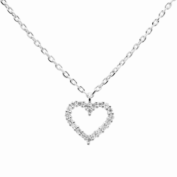 Women's Sterling Silver Wedding Jewelry Gold-Plated Zircon Heart-Shaped Pendant Necklace Love Design Fine Pendant Necklaces