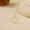 Women's Sterling Silver Wedding Jewelry Gold-Plated Zircon Heart-Shaped Pendant Necklace Love Design Fine Pendant Necklaces