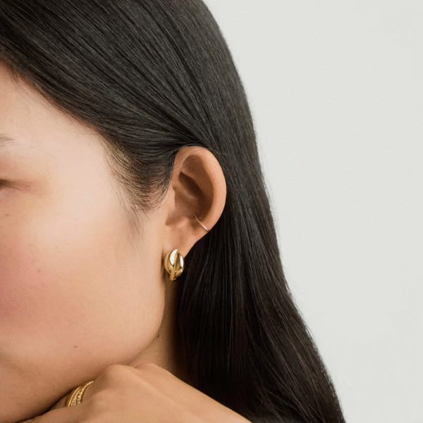 u3 Luxury 925 Silver Custom Bead Hoop Earrings Trendy Chunky Interlock Jewelry Geometric Long Earrings-for Fashionable Gift