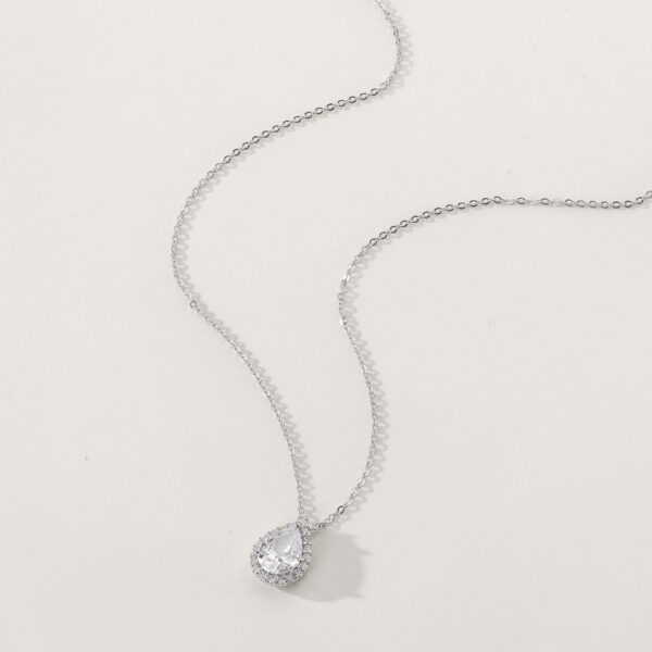 Fashion Women Christmas Gifts 5A Cubic Zircon Silver Planted Luxury Necklace With Charm Pendant