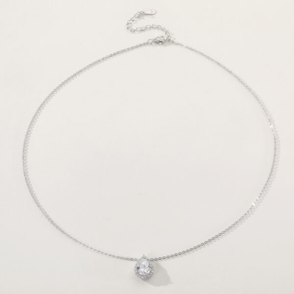 Fashion Women Christmas Gifts 5A Cubic Zircon Silver Planted Luxury Necklace With Charm Pendant