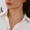 Fashion Women Christmas Gifts 5A Cubic Zircon Silver Planted Luxury Necklace With Charm Pendant