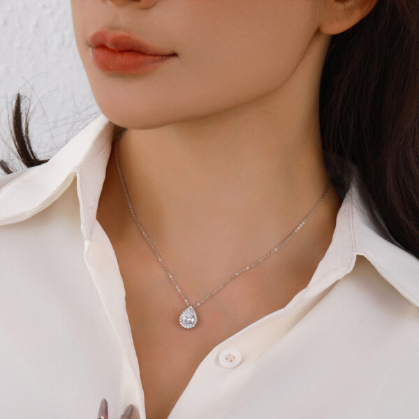 Fashion Women Christmas Gifts 5A Cubic Zircon Silver Planted Luxury Necklace With Charm Pendant