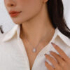 Fashion Women Christmas Gifts 5A Cubic Zircon Silver Planted Luxury Necklace With Charm Pendant