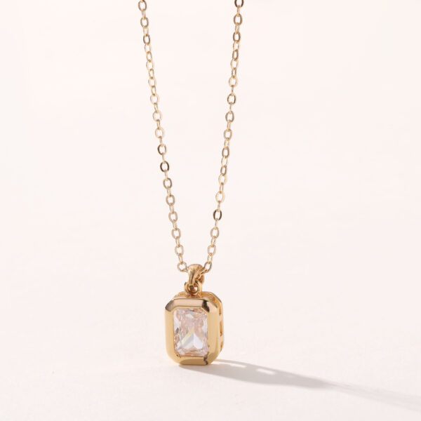 x1 Fashion Luxury Women Jewelry Custom Chain Necklaces Square Birthstone 925 Sterling Silver Pllanted Necklace