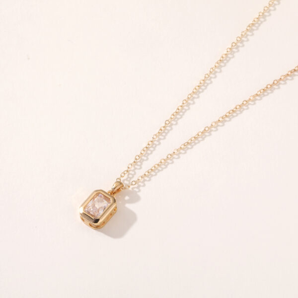 x2 Fashion Luxury Women Jewelry Custom Chain Necklaces Square Birthstone 925 Sterling Silver Pllanted Necklace