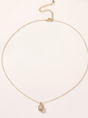 x4 Fashion Luxury Women Jewelry Custom Chain Necklaces Square Birthstone 925 Sterling Silver Pllanted Necklace