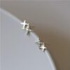 Tiny flat back earrings for women , 925 sterling silver star stud earrings, small dainty cubic zirconia jewelry