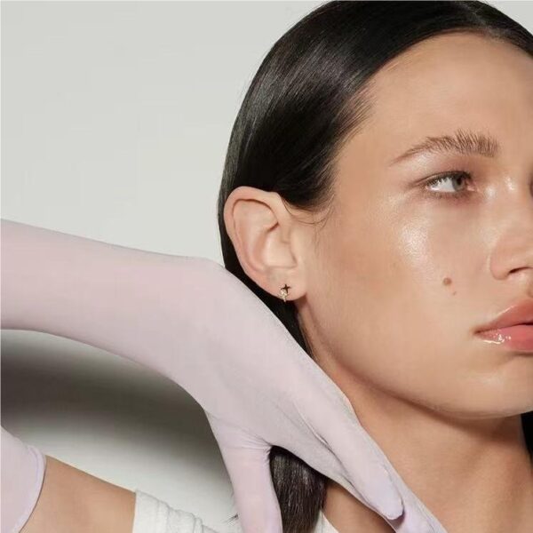 Tiny flat back earrings for women , 925 sterling silver star stud earrings, small dainty cubic zirconia jewelry