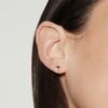 Tiny flat back earrings for women , 925 sterling silver star stud earrings, small dainty cubic zirconia jewelry