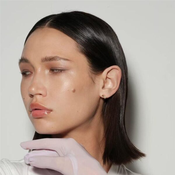 Tiny flat back earrings for women , 925 sterling silver star stud earrings, small dainty cubic zirconia jewelry