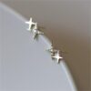 Tiny flat back earrings for women , 925 sterling silver star stud earrings, small dainty cubic zirconia jewelry