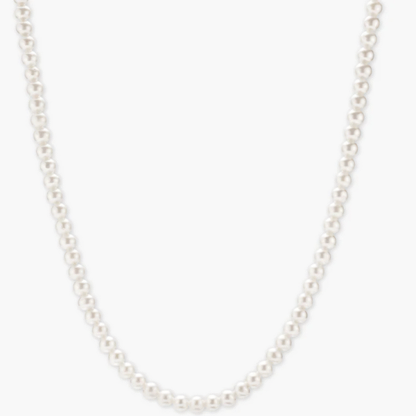 a2 Classic White Pearls Brass Hypoallergenic Pearl Necklace for Women Jewels Elegant Beaded Chain Customizable Length