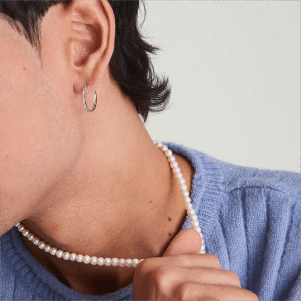 a4 Classic White Pearls Brass Hypoallergenic Pearl Necklace for Women Jewels Elegant Beaded Chain Customizable Length