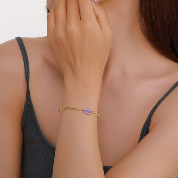 b5 Personalized Gold Plated Brass Bracelet New Style Geometric Shape Fashion Jewelry Chain & Link Gold Bracelets for Women