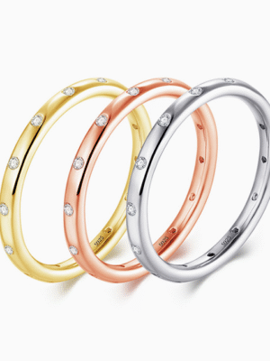 i1 Wholesale Classic 925 Sterling Silver Ring with 5A ZIRCON Gold Planted Wedding Jewelry for Women