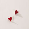 i4 High Quality Hypoallergenic Stud Earrings Red Heart Shaped Stud Earrings for Women Fashion Accessories for Daily Wear