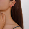 i5 High Quality Hypoallergenic Stud Earrings Red Heart Shaped Stud Earrings for Women Fashion Accessories for Daily Wear