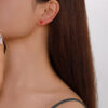 i6 High Quality Hypoallergenic Stud Earrings Red Heart Shaped Stud Earrings for Women Fashion Accessories for Daily Wear