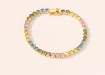 Colorful New Style Brass Elegent Diamond Tennis Bracelet Fashion Chain & Link Peoplesv Jewelry for Mother’s Day Gift