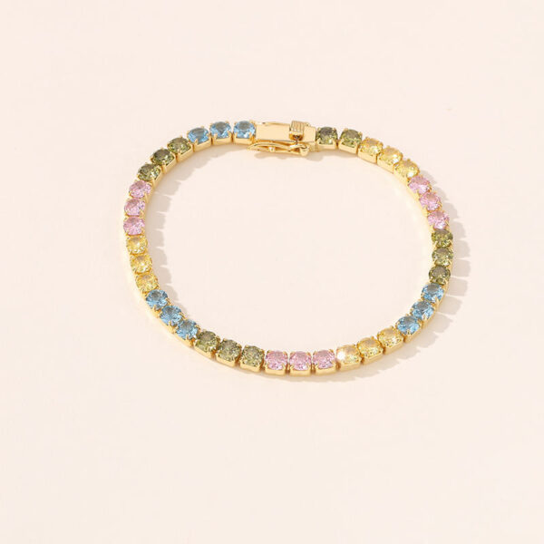 j2 Colorful New Style Brass Elegent Diamond Tennis Bracelet Fashion Chain & Link Peoplesv Jewelry for Mother's Day Gift