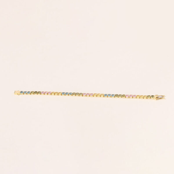 j5 Colorful New Style Brass Elegent Diamond Tennis Bracelet Fashion Chain & Link Peoplesv Jewelry for Mother's Day Gift